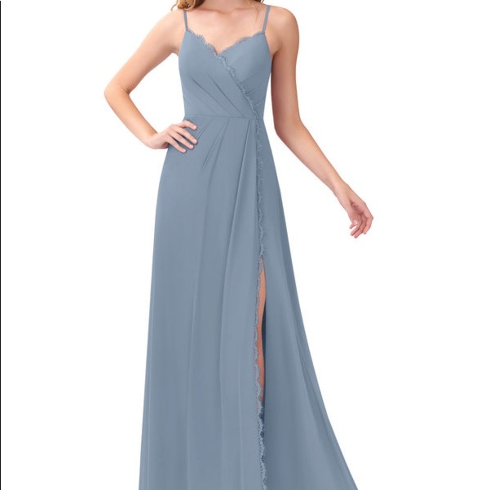 Azazie Tegan - Dusty Blue. Size 8